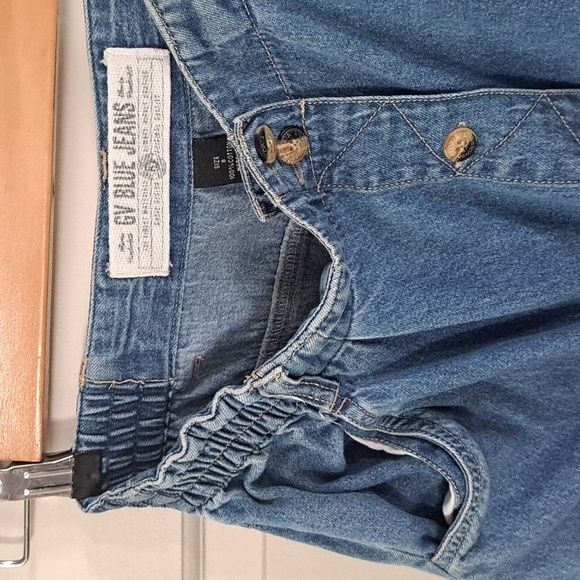 GV Blue Jeans Vintage Denim Jean Button-Front Elasic Waist Comfy Midi Maxi Skirt - Picture 5 of 9